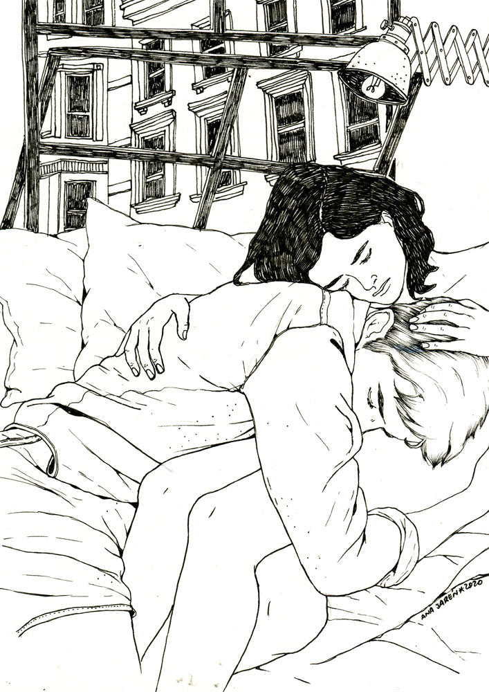 Abrazo. Illustration by Ana Jarén